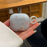 Cartoon cute dalmatian pink bow silicone earphone case for apple airpods 1 2 3 4 airpods pro 2 protection cover with keychain