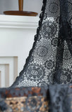 White Tulle Bohemian Curtain with Tassels, French Lace, Window Drapes, Boho Home Decor, Living Room and Bedroom