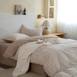 Japanese Minimalism Cotton Bedding Sets Duvet Cover Sheet Pillowcase 4in1 Underwear Bed Linens