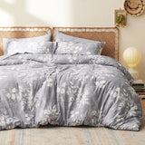 Comforter Set - 7 Pieces Floral Bedding Sets with Reversible Botanical Flowers Comforter, Sheets, Pillowcases & Shams