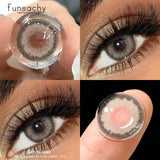1Pair Colorful Contact Lenses Fashion Beautiful Colorcon Eyes Lenses Cosmetics Gray Lens Brown Contacts Lens Eye Yearly