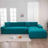 Water-resistant Thicken Sofa Cover 1/2/3/4 Seaters Leaf Jacquard Solid L Shaped Slipcover Elastic Full Wrap Corner Couch Cover