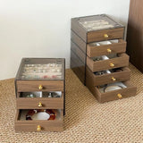 Luxury Jewelry Box Exquisite Necklaces Earrings Walnut Storage Box Multi-Layer Storage Box Desktop Organizer Home Decoration
