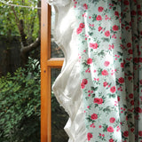 Rustic Style Ruffle Floral Pattern Curtain Enclosure Kitchen Door Curtains Cafe Living Room Window Kitchen Curtain Decoration