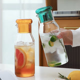 Minimalist Glass Water Bottle with Lid Home Use High Temperature Resistance Kitchen Drink Items Lemon Cold Water Kettle Jug Gift