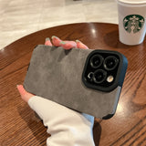 New Luxury suede Travis leather Silicone Phone Case for iPhone 16 15 14 13 12 11 14 Pro Max SE XS XR 14 Plus X Soft Cover
