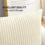 Olanly Corduroy Cushion Cover 45x45 Soft Fluffy Strip Pillow Cover 50x50 Luxury Decorative Home Pillow Case For Sofa Living Room