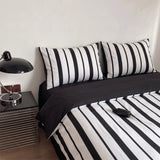 3/4PC Bedding Set Black White Minimalist Stripes Soft Comfortable Duvet Cover Set Sheet Set for Home Bedroom Deocr Birthday Gift
