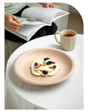 Sesame Dot Round Plate Nordic Style Ceramic Deep Dish High-end Household Serving Plates Fashion Versatile Beef Pasta Kitchenware