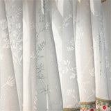 Elegant Short Curtain Punch-Free Half Curtain Small Window Gauze Curtain Velcro Shade Home Decorative