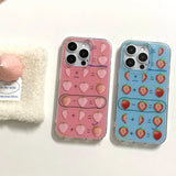 Strawberry Pattern Addition and Subtraction + Lanyard Mobile Phone Case Suitable for Apple for Iphone16Promax Case/For Iphone15Promax Case/14Pro Case/13 Iphonecase/Fashionable Women's Mobile Phone Case/Simple Mobile Phone Cas