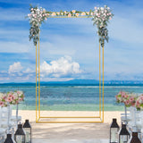 2.8m/110.23in Heavy-Duty Metal Wedding Backdrop Stand - DIY Balloon Arch Kit for Modern Rectangular Centerpiece - Event Decor