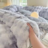 1PC Class A Bubble Rabbit Plush Fleece Duvet Cover  Extra Soft Cozy Thicken Warm Autumn Winter Skin-friendly AB Quilt Cover