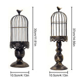 Retro Bird Cage Candle Holder Metal Iron Art Candlestick Luxury Romantic Wedding Party Home Tables Centerpieces Decoration Craft