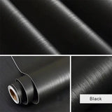 Self-adhesive wallpaper wardrobe waterproof vinyl solid color wood grain bedroom cabinet furniture door renovation wall sticker