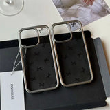 INS Black Bowknot Clear Phone Case for iPhone 15 14 13 16 12 Pro Max Silicone Polka Dot Case Transparent Cover