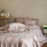Floral Print Egyptian Cotton Bedding Sets Bed Linens Queen King Ru Size Underwear