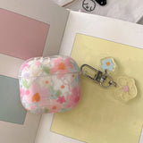 Transparent Oil Painting Flower Shockproof Protector With Keychain For AirPods 1 2 3 4 Case For AirPods Pro 2 Protection Cover
