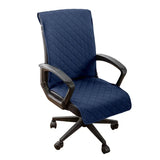 Quilted Office Chair Cover Solid Color Anti-dirty Desk Computer Armchair Chair with Slipcovers Buckle Gaming Seat Cover