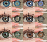 New Colored Contact Lenses 2pcs Fashion Blue Eyes Contacts Gray Beauty Pupils Brown Colorful Makeup Contact Green Lens