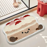 Cute Tufting Fruit Bathroom Mat Soft Tufted Watermelon Pumkin Bedroom Carpet Bedside Rug Floor Non Slip Pad Aesthetic Home Decor