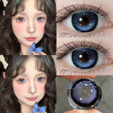 2pcs New Colored Contact Lenses for Eye Anime Eye With Degree Black Contacts Lenses Halloween Pupils Makeup Contact