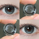 2Pair 14.2-14.5 Diameter Black Gray Lenses Natural Pupils Brown Colored Lenses for Eyes Female Beauty and Fast Shipping