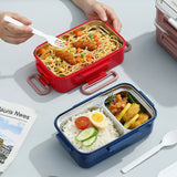 Lunch Box with Soup Bowl for Student Office Worker Microwave Heating Double-layer Box Bento Food Container Storage Box