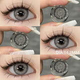 Myopia Lenses 1pair Color Contact Lenses for Eyes Brown Prescription Lens Cosmetic Black Lense Yearly Gray Contact Lens