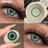 1 Pair Colored Contact Lenses Natural Brown Pupils Eyes Contact lenses Green Soft Contacts 14.50mm Yearly