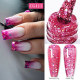 10ml Snow Glitter Gel Nail Polish Pink Milky White Jelly Sequins  Semi Permanent Nails Art Design Varnish Manicure