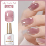 Transparen Gel Nail Polish Pink Jelly Nude Semi Transparent French Nail Camouflage UV Gel Varnish Soak Off Nail Art