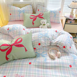 Washed Cotton Duvet Cover Set Breathable Comforter Bedspread Pillowcases Bed Linens Bedding Set Girls Room Decor Home Textiles