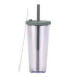 700ml,Double-Layer Straw Cup/MUG,Drinkware,Environmentally Friendly Plastic,Large Diameter,Transparent Milk Tea Cup,Holiday Gift
