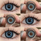 Black Hydrogel Circle Lenses for Dolly Eye Effect, 14.5mm Diameter for Big Sparkling Eyes, Hydrating & Age-Diminishing
