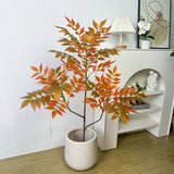 75/110cm Large Artificial Plants Fake Lacquer Tree Branch Plastic Leaves Tall Green Landscape Faux plant For Home Garden Decor