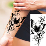 1 Sheet Beautiful Butterfly Flowers Temporary Tattoos For Women Girls Waterproof Fake Tattoos Floral Animals Temp Tatoo Stickers