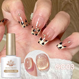 10ml Leopard Cat Magnetic Eye Gel Nail Polish Autumn Night Coffee Brown Glass Beads Soak Off UV LED Manicure Nail Ar
