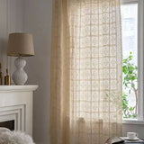 Cotton Hollow design Curtains Road Pocket Shade Tassel Curtain for Kitchen Living Bedroom Room Bay Window Cabinet Curtain