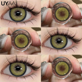 New Brown Colored Contact Lenses Natural Look Green Eye Lenses Gray Contact Women Gray Lenses 2Pcs