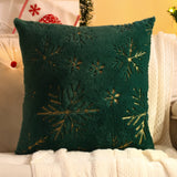 1 PC Christmas Throw Pillow Cover Plush Embroidery Snowflake Christmas Decoration Living Room