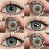 Brown Colored Contact Lenses for Eyes, Natural Eye Cosmetic, Soft Eye Lenses, Beauty, Yearly Use, 1Pair