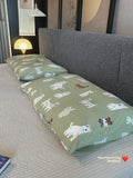 Soft Cartoon Sle Knitted Cotton Duvet Cover Pure Cotton  Fabric Small Animal Pattern Bedding Accories