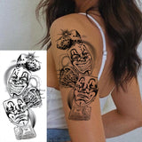 1 Sheet Compass Flower Temporary Tattoos For Women Men Adults Skull Lion Owl Tattoo Sleeve Sticker Black Fake