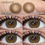 Big Diameter Natural Style Colored Contacts 2pcs Multi-Tone Y2K Lenses for Wedding Party Gift 0.00D No Power