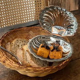 Stainless Steel Plate, Shell Striped Wave Tableware Plate Dish Plate Metal Cheese Plate Tableware Storage Jewelry Plate Table De