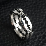 Stainless Steel Hip Hop Ring with Blade Punk Rock Black Silver Color Rings for Men Couple Jewelry Party