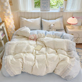 Huace  Pure Cotton Bedding Set Soft Skin-friendly Simple Sle Four Seasons Fre Feel Four Piece Bedroom Linen Duvet Cover