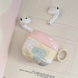 Pink Polka Dots Cartoon Cute Elephant Pattern New Silicone Earphone Case For Apple AirPods Pro 2 3 4 1 Soft Protective Cover