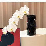 Simulation Inlaid Gemstone Ceramic Vase Flowers Pots Desk Decoration Flower Arrangement Floral Vases Room Aesthetic Decor